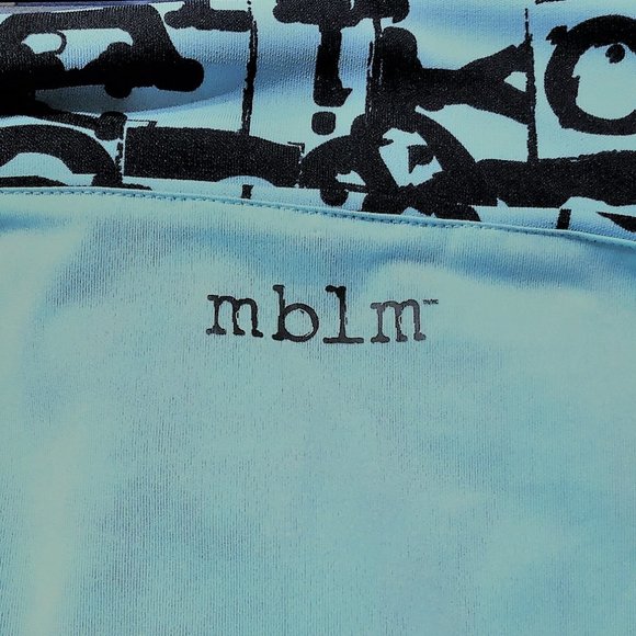 mblm Blue and Black Font Wrap Top - Picture 6 of 9